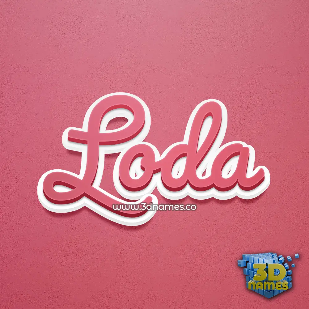 loda in Red Scribble style - 3D name wallpaper
