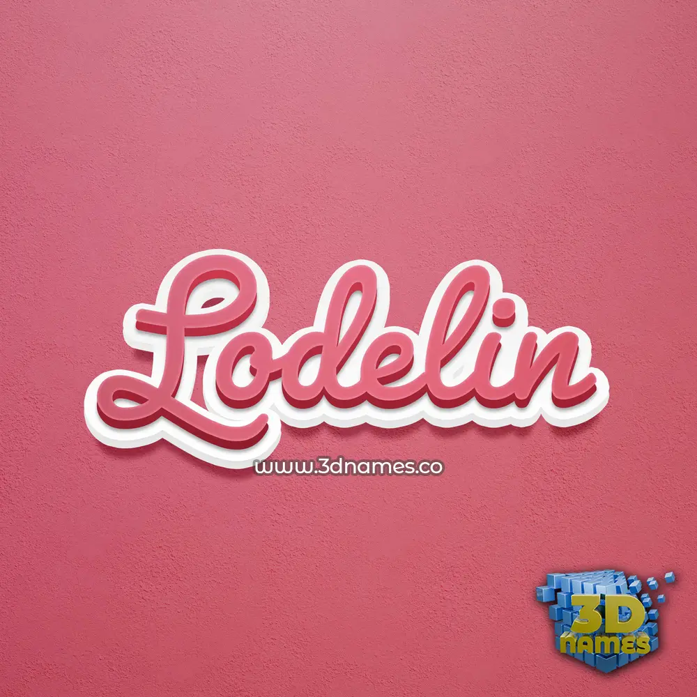 lodelin in Red Scribble style - 3D name wallpaper