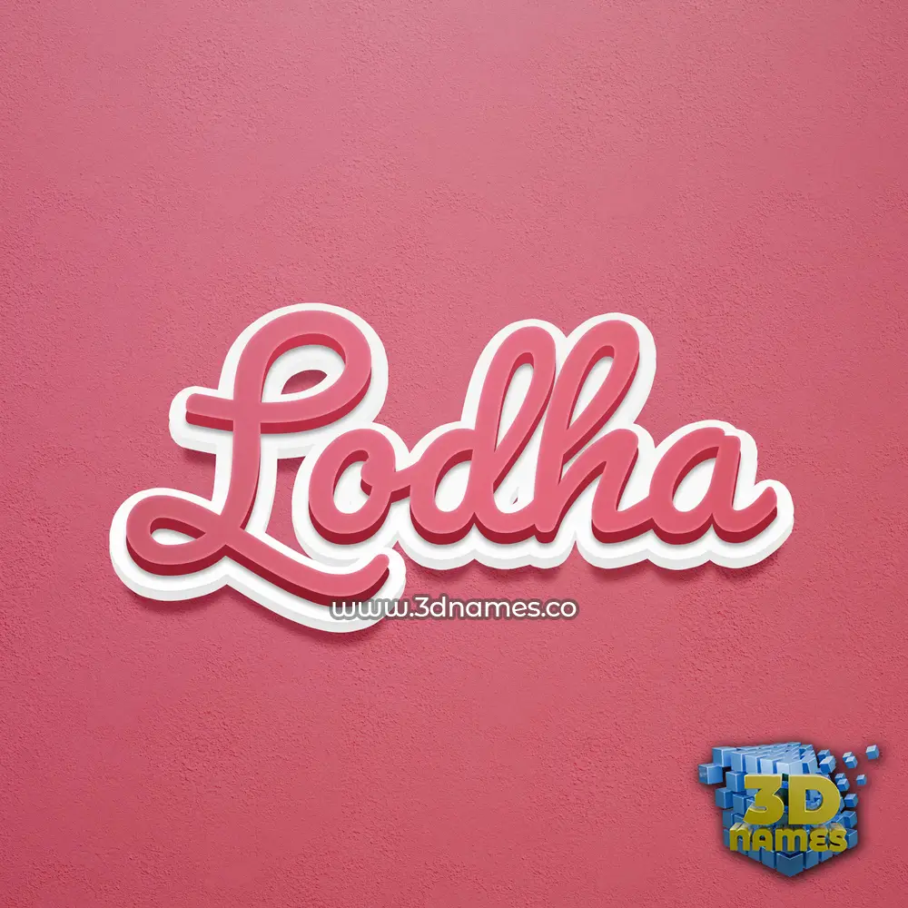 lodha in Red Scribble style - 3D name wallpaper