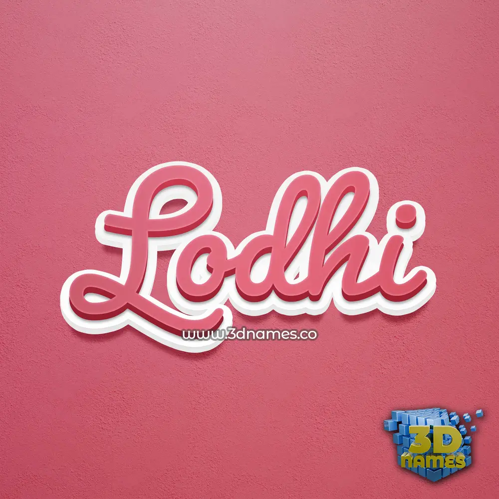 lodhi in Red Scribble style - 3D name wallpaper