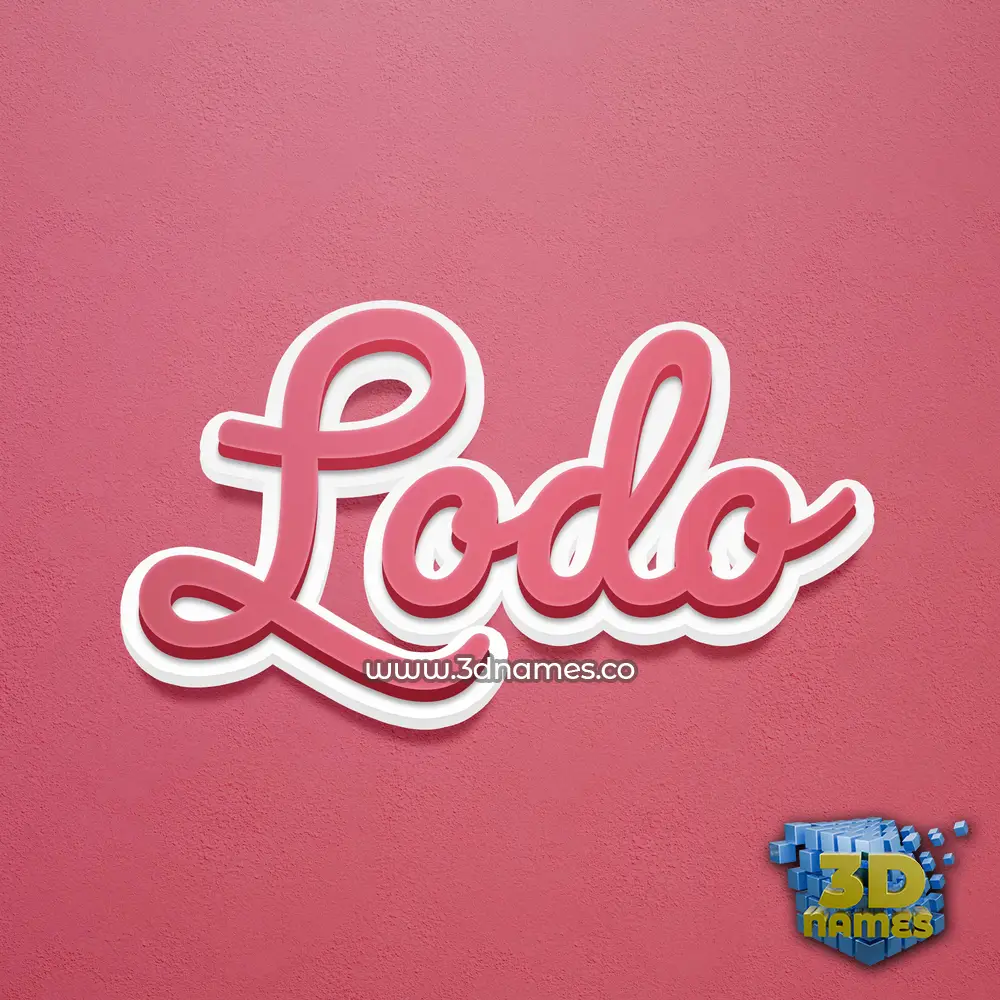 lodo in Red Scribble style - 3D name wallpaper