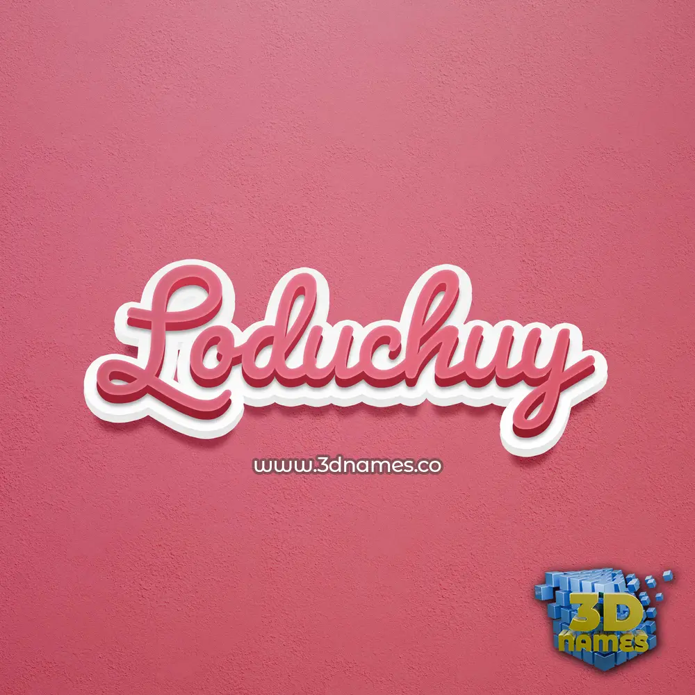loduchuy in Red Scribble style - 3D name wallpaper
