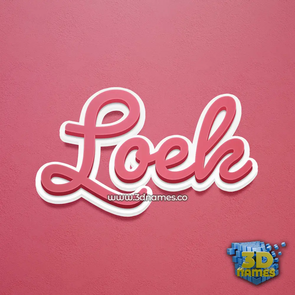 loek in Red Scribble style - 3D name wallpaper