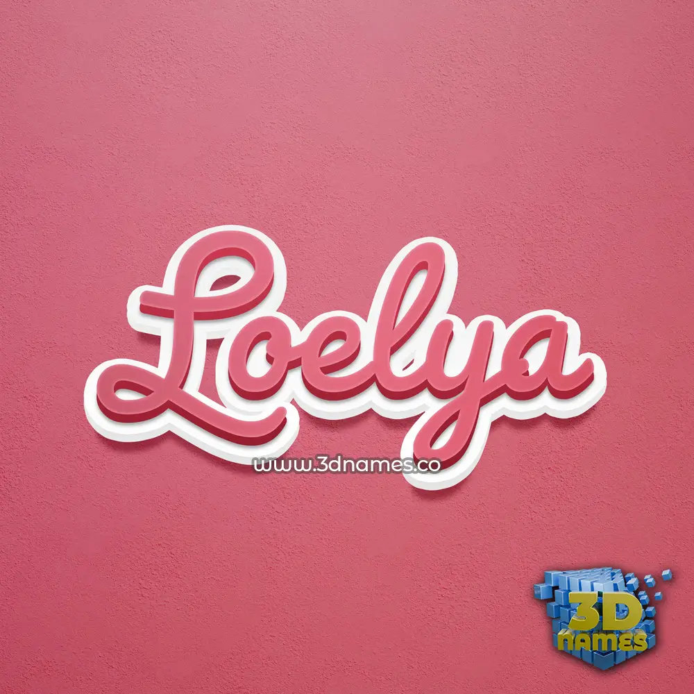 loelya in Red Scribble style - 3D name wallpaper