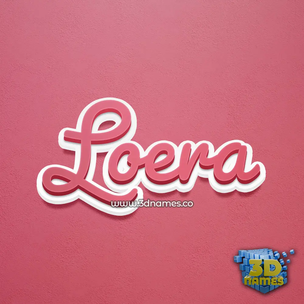 loera in Red Scribble style - 3D name wallpaper