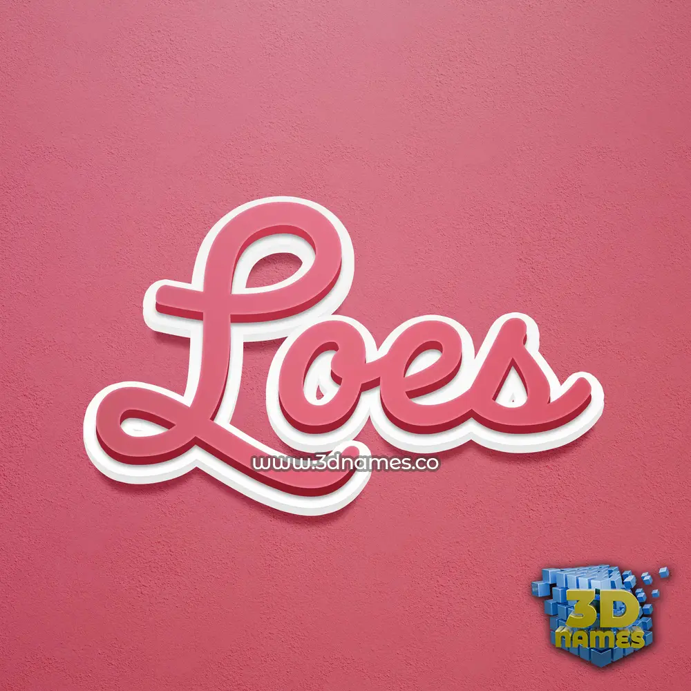 loes in Red Scribble style - 3D name wallpaper