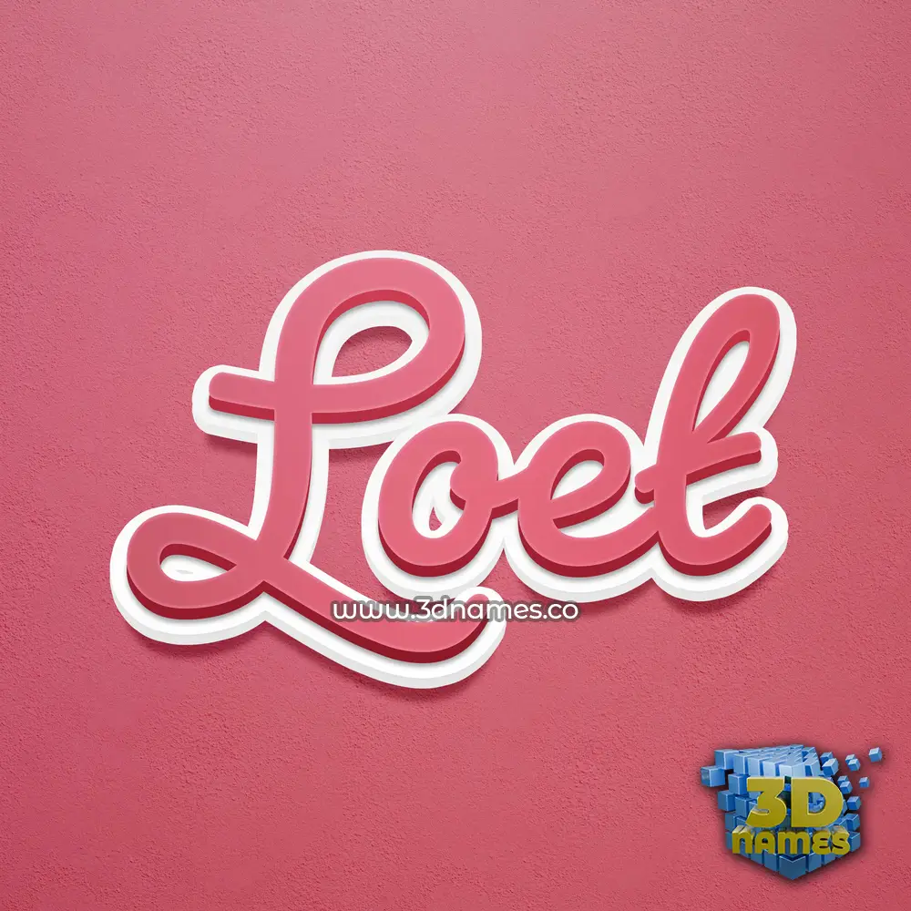 loet in Red Scribble style - 3D name wallpaper