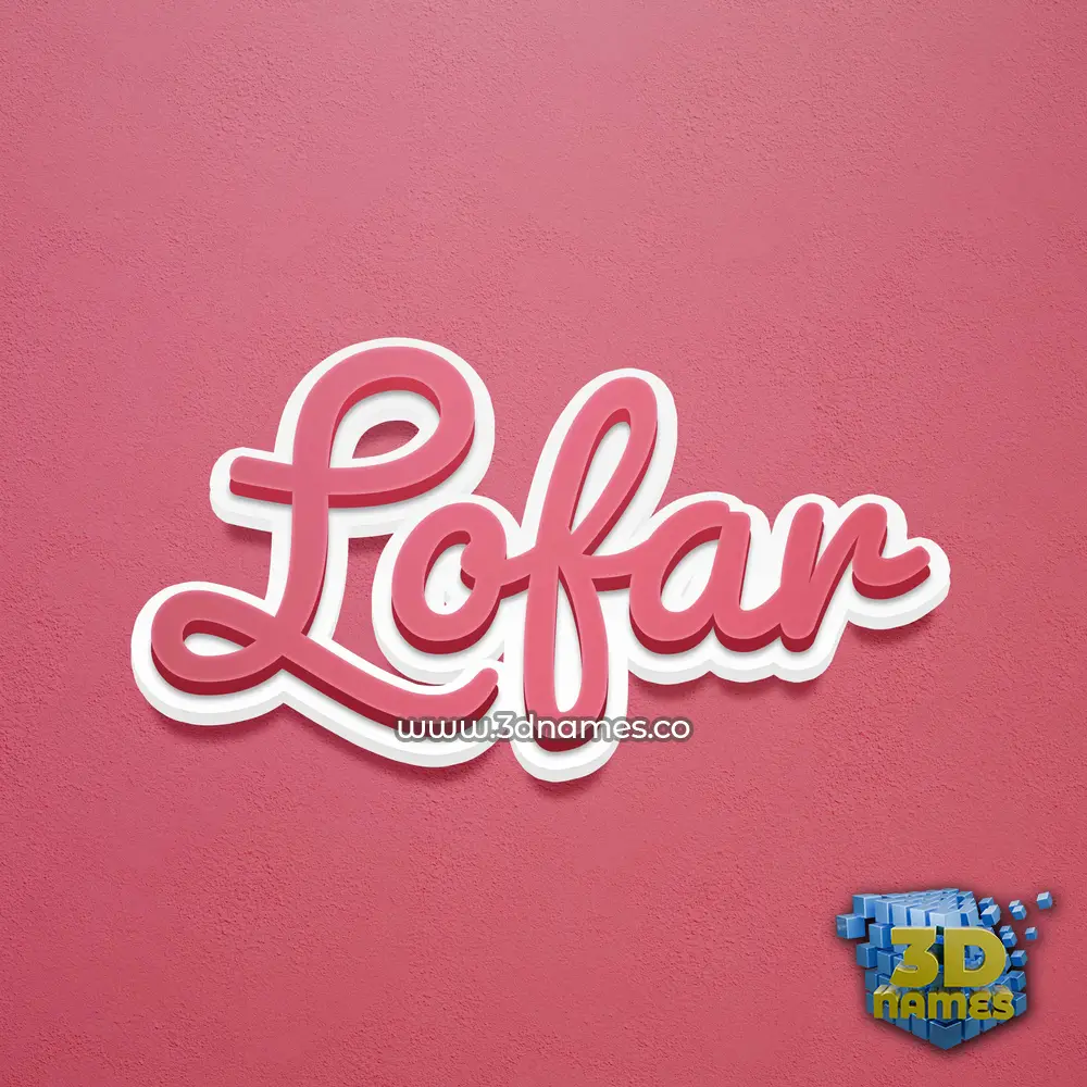 lofar in Red Scribble style - 3D name wallpaper