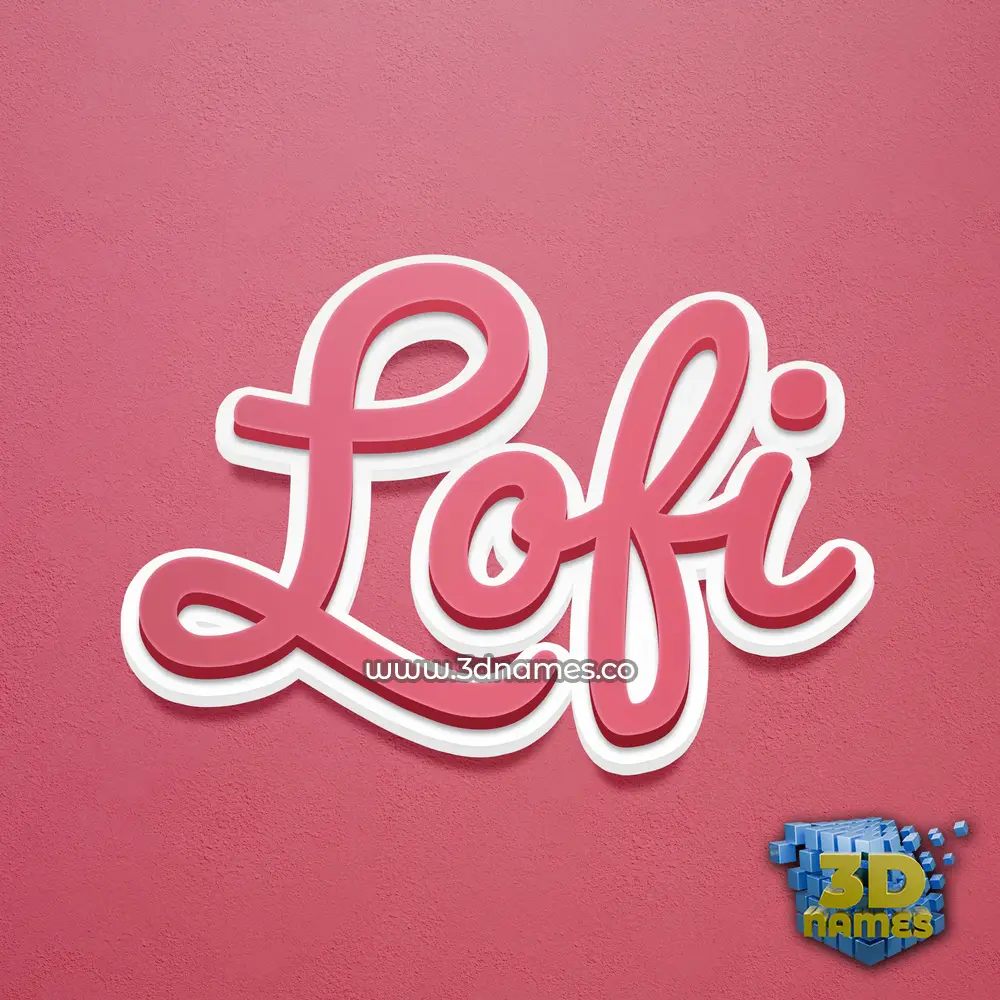 lofi in Red Scribble style - 3D name wallpaper