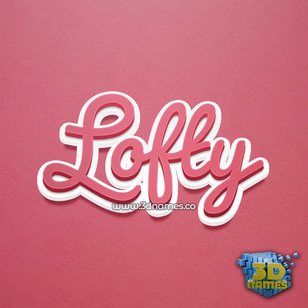 lofty in Red Scribble style - 3D name wallpaper