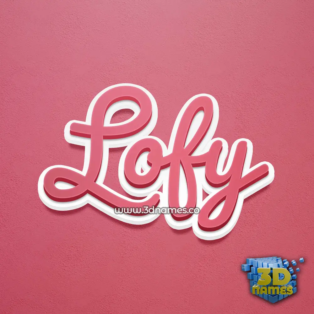 lofy in Red Scribble style - 3D name wallpaper