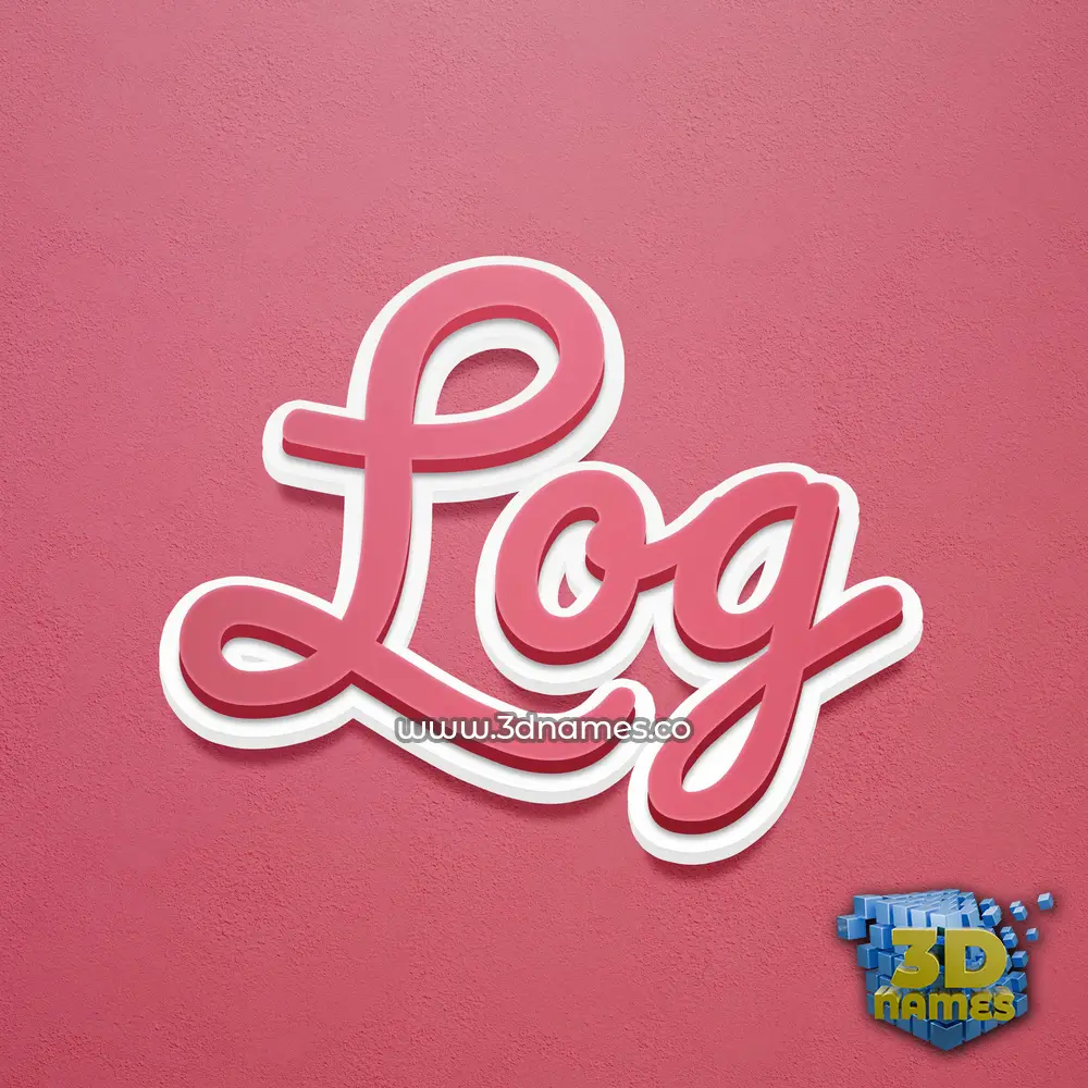 log in Red Scribble style - 3D name wallpaper