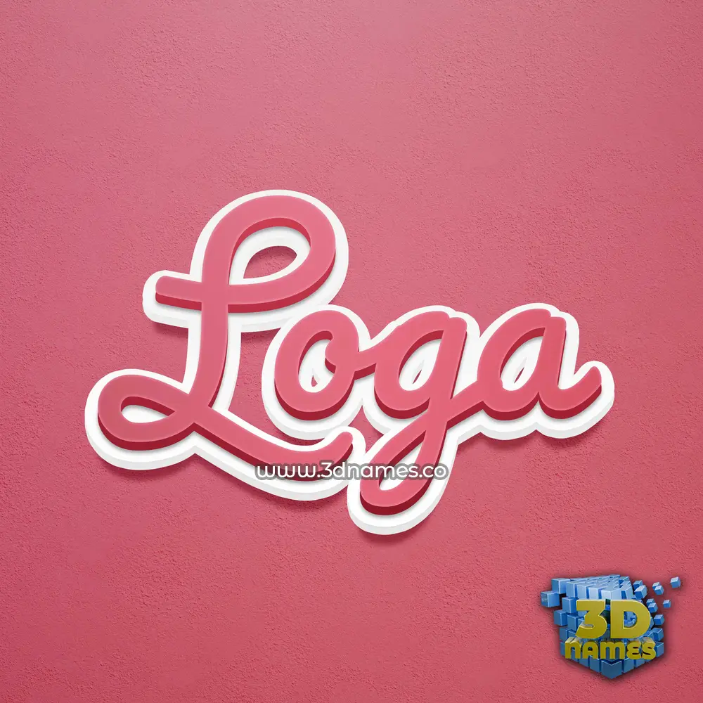 loga in Red Scribble style - 3D name wallpaper
