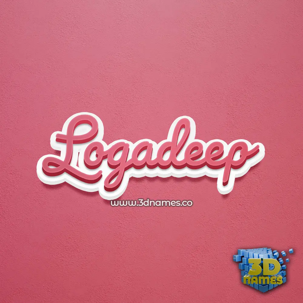 logadeep in Red Scribble style - 3D name wallpaper