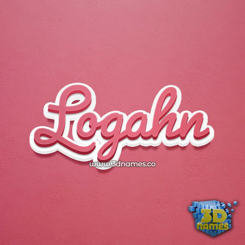 logahn in Red Scribble style - 3D name wallpaper