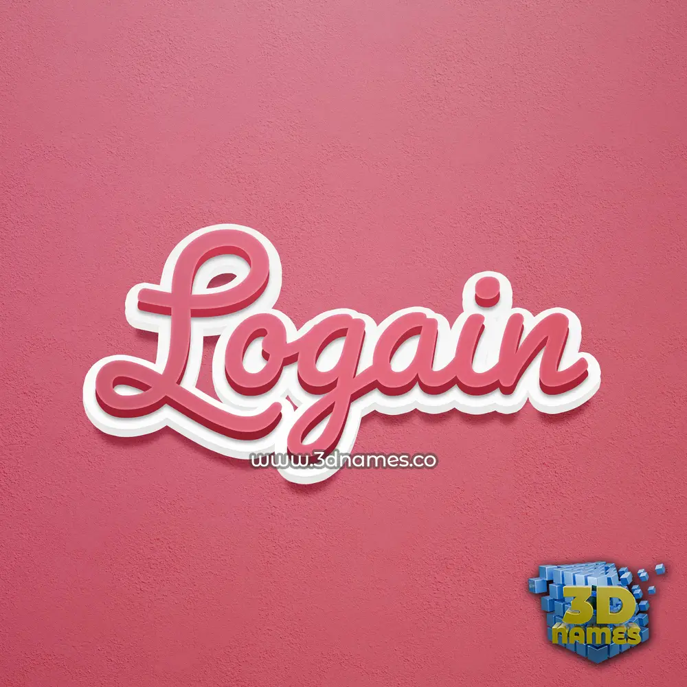 logain in Red Scribble style - 3D name wallpaper