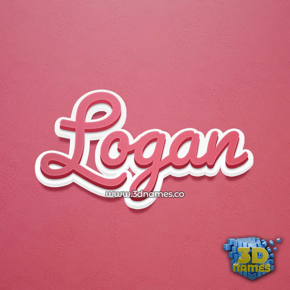logan in Red Scribble style - 3D name wallpaper