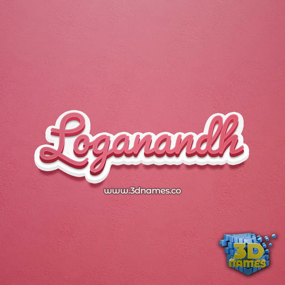 loganandh in Red Scribble style - 3D name wallpaper