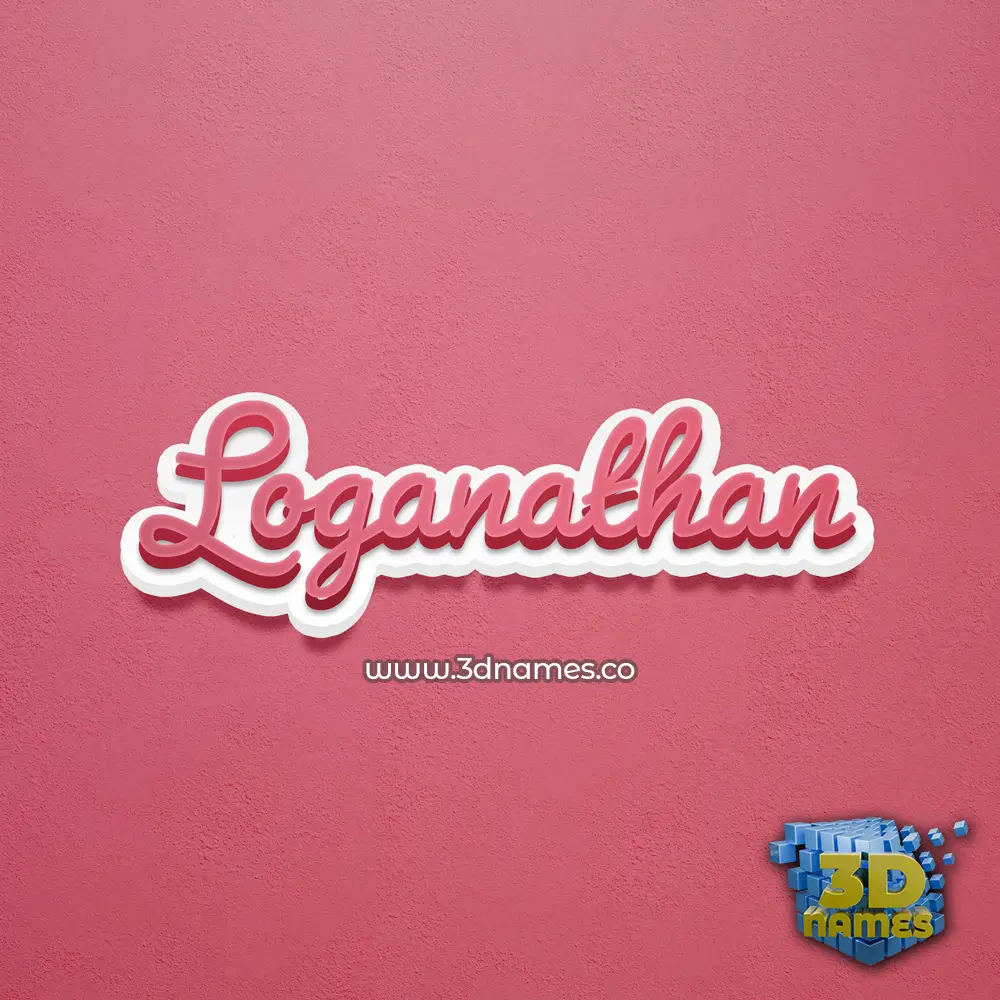 loganathan in Red Scribble style - 3D name wallpaper