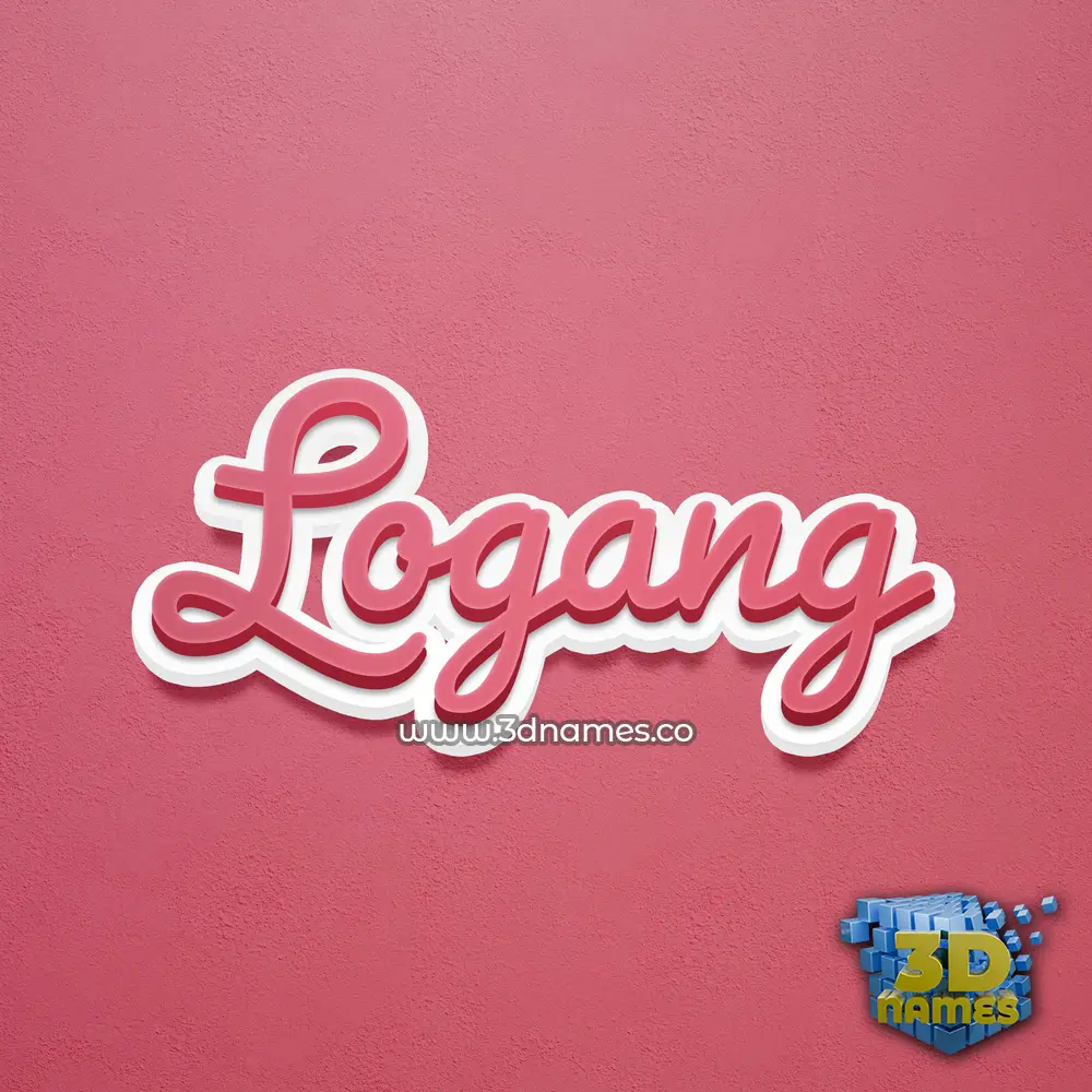 logang in Red Scribble style - 3D name wallpaper