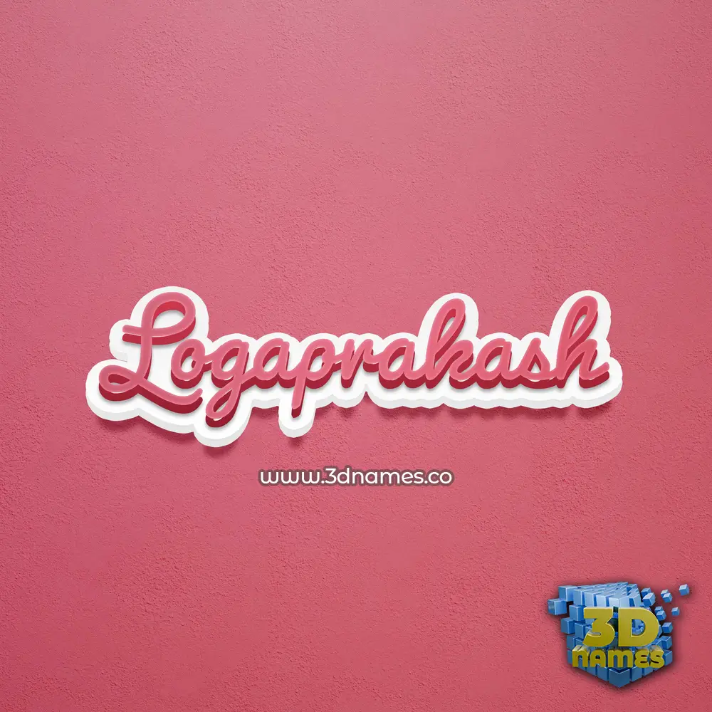 logaprakash in Red Scribble style - 3D name wallpaper