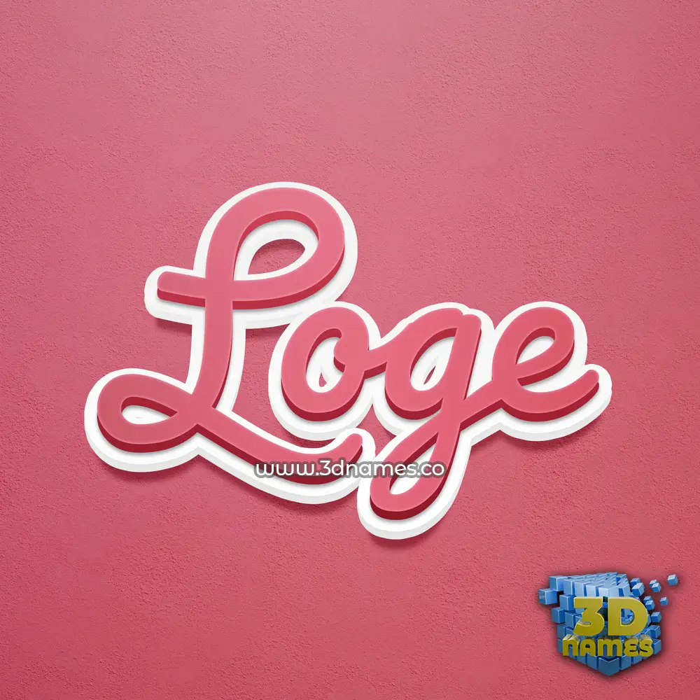 loge in Red Scribble style - 3D name wallpaper