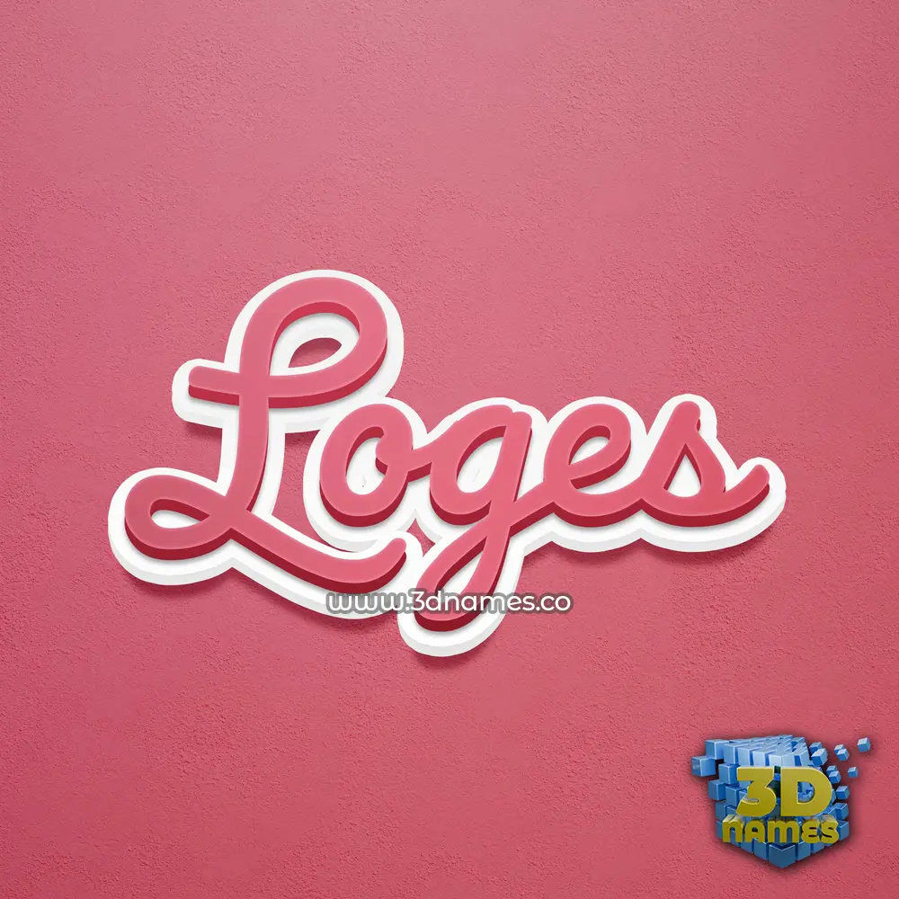 loges in Red Scribble style - 3D name wallpaper