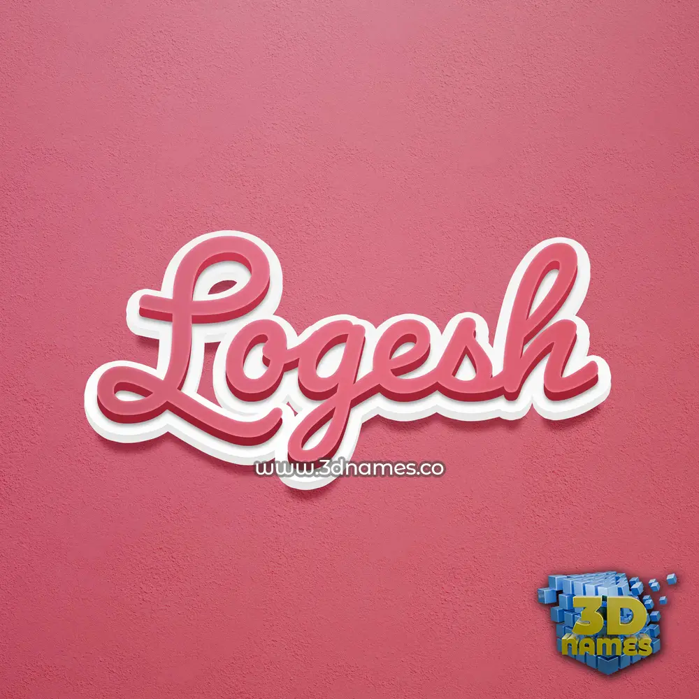 logesh in Red Scribble style - 3D name wallpaper