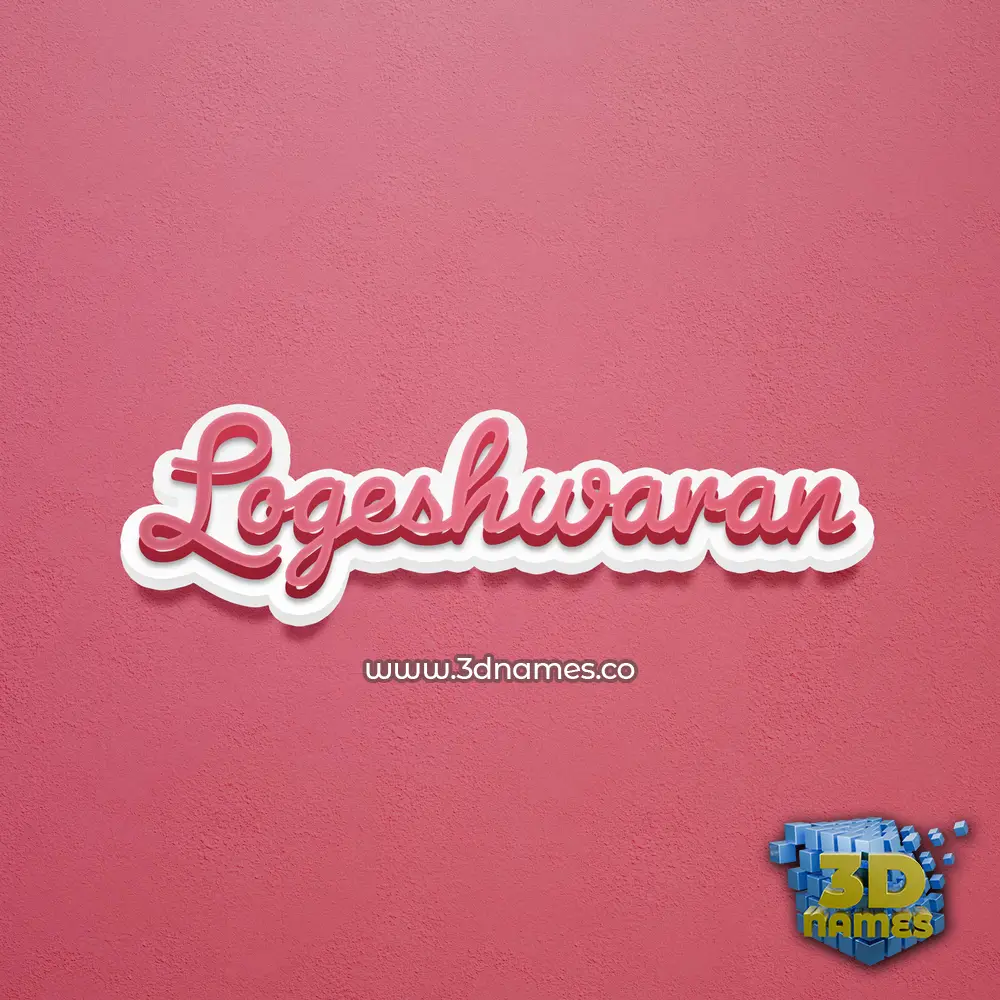 logeshwaran in Red Scribble style - 3D name wallpaper