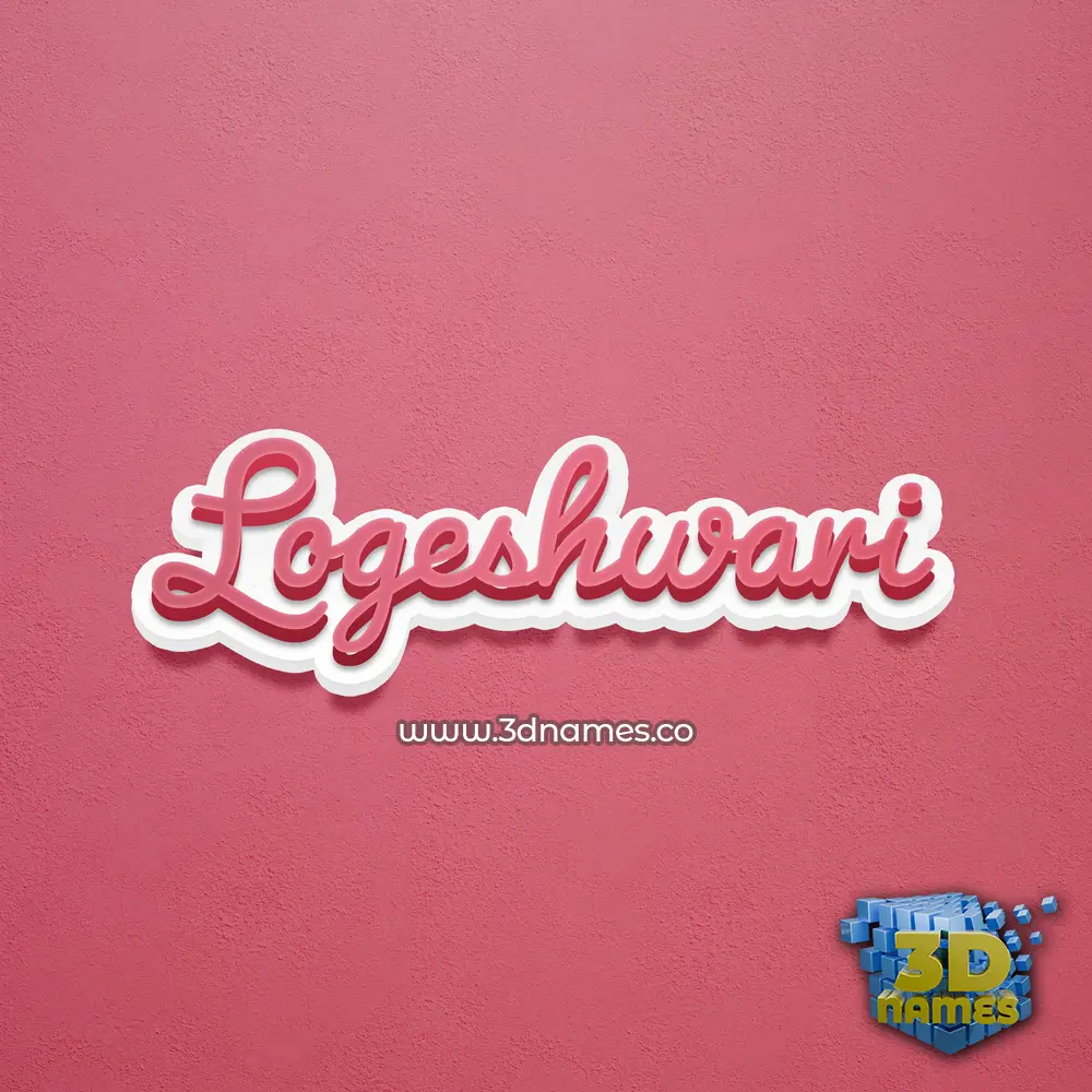 logeshwari in Red Scribble style - 3D name wallpaper