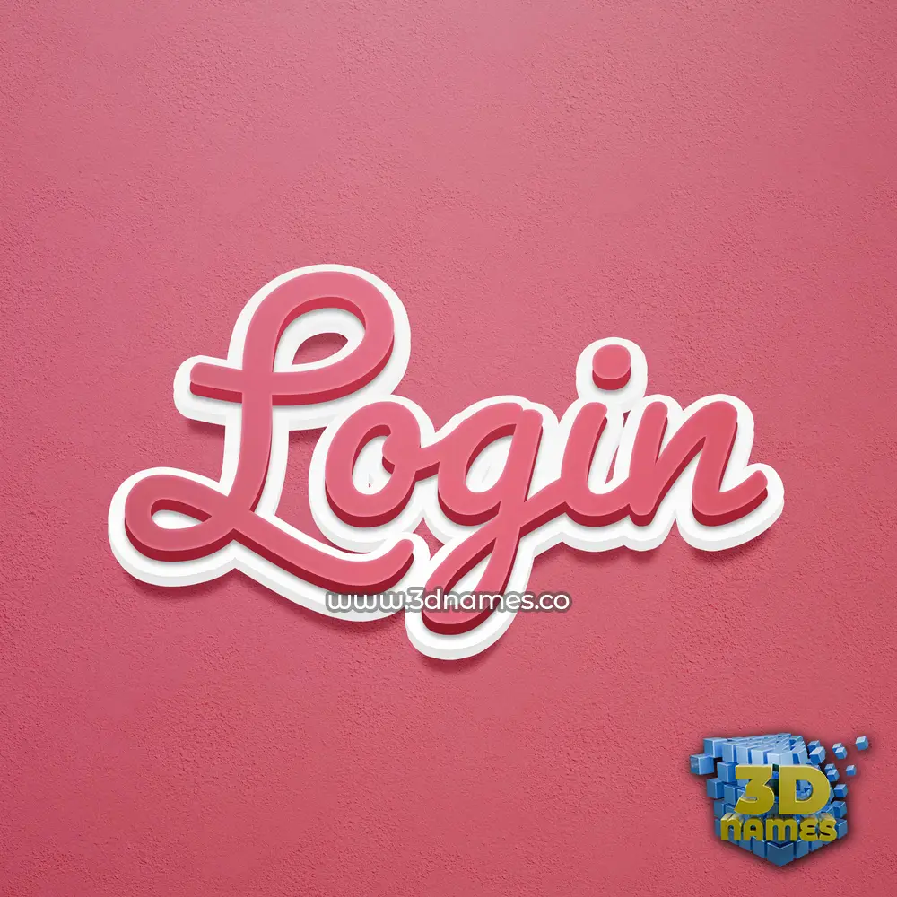 login in Red Scribble style - 3D name wallpaper