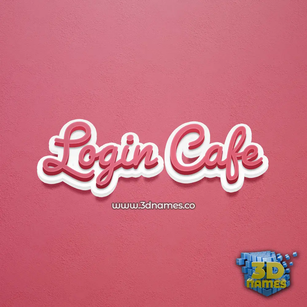login cafe in Red Scribble style - 3D name wallpaper