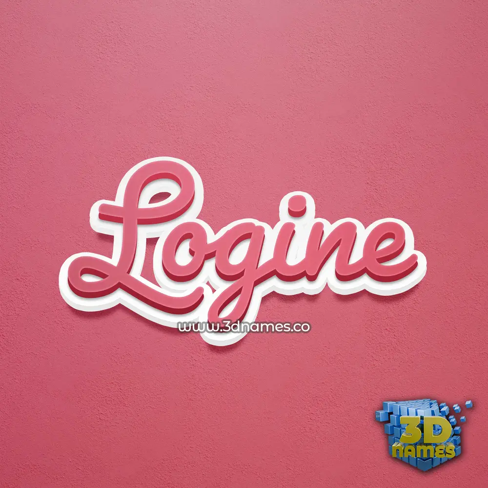 logine in Red Scribble style - 3D name wallpaper