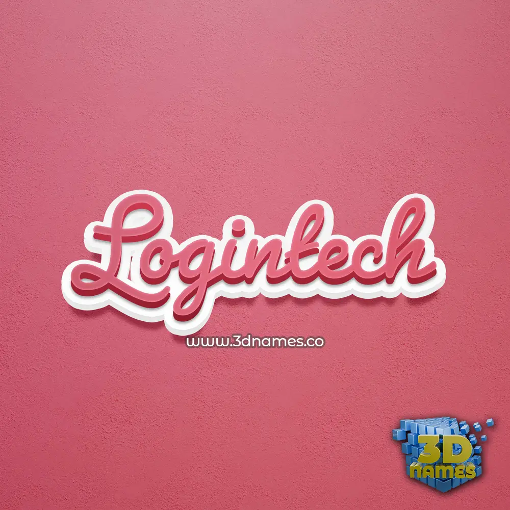 logintech in Red Scribble style - 3D name wallpaper