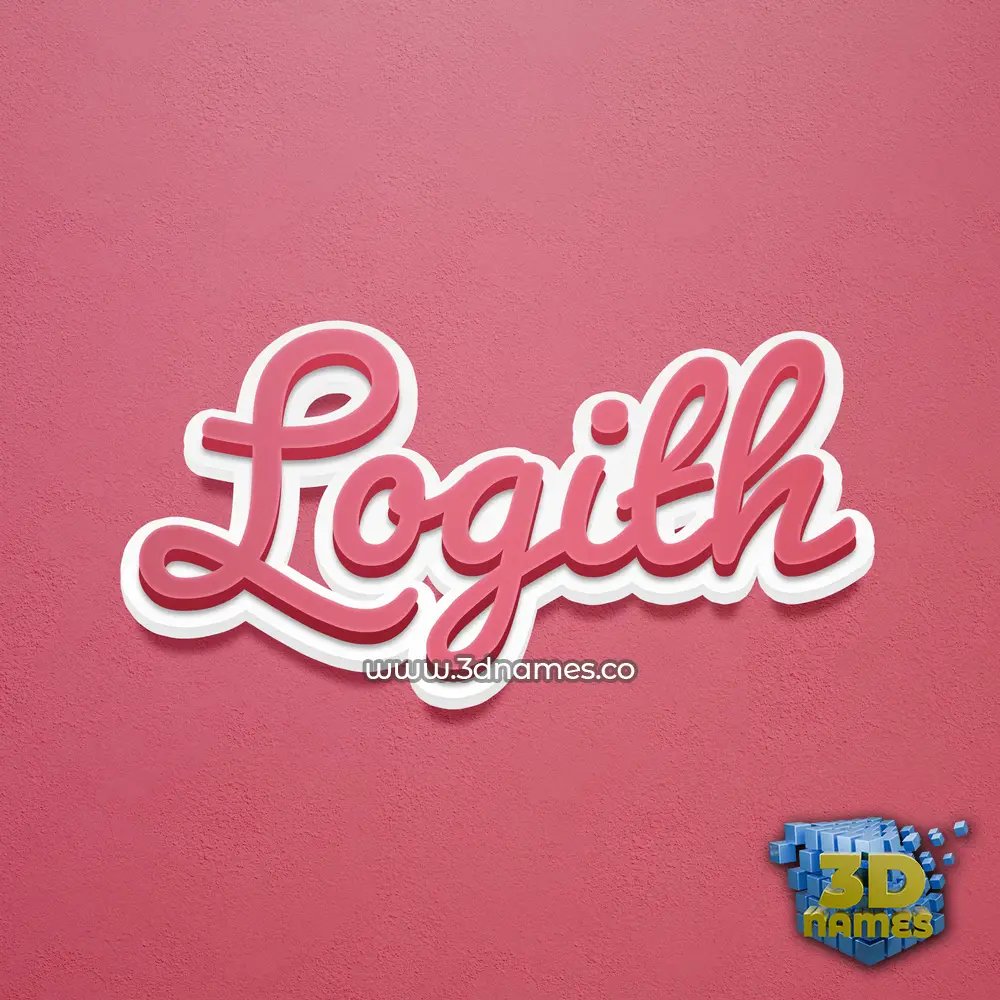 logith in Red Scribble style - 3D name wallpaper