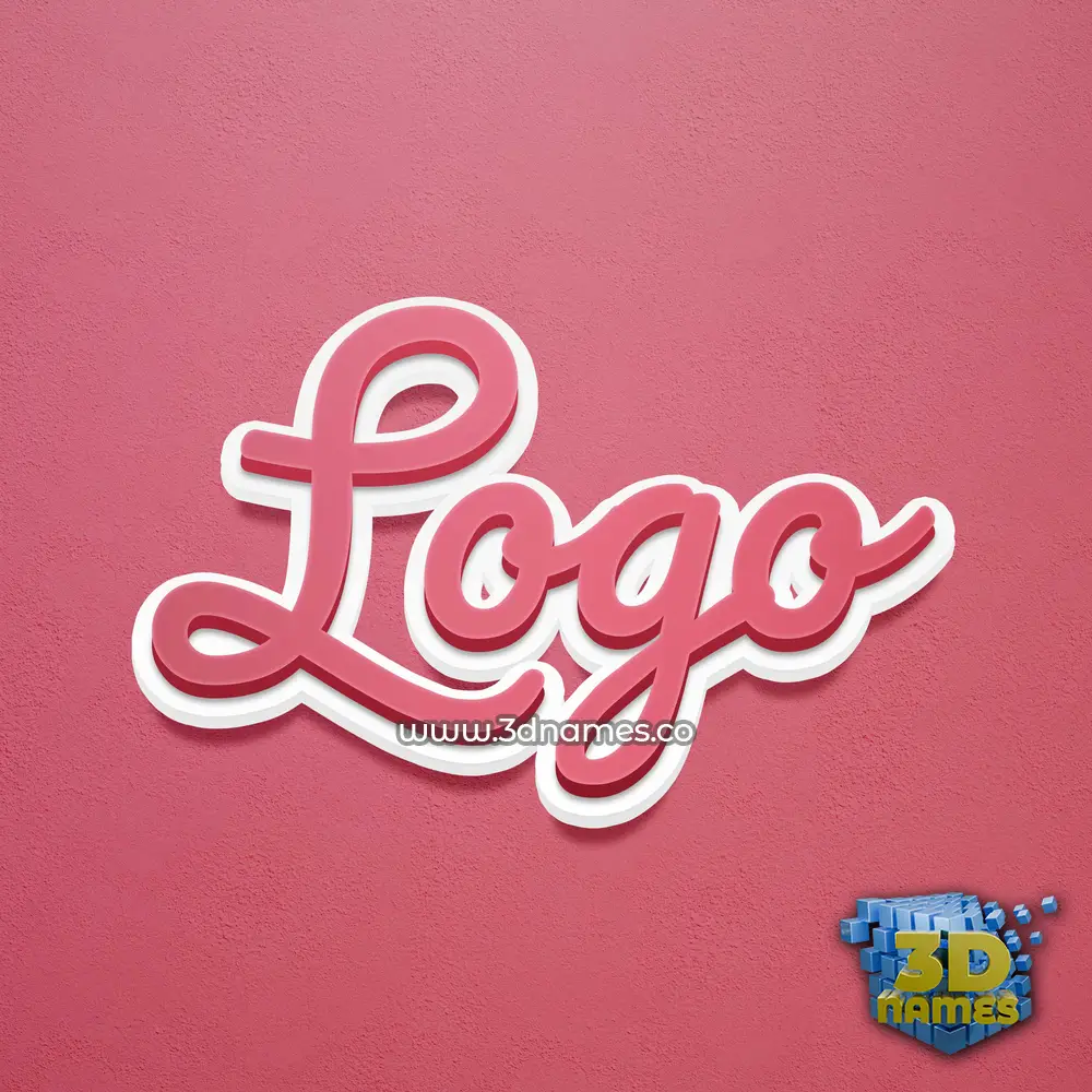 logo in Red Scribble style - 3D name wallpaper