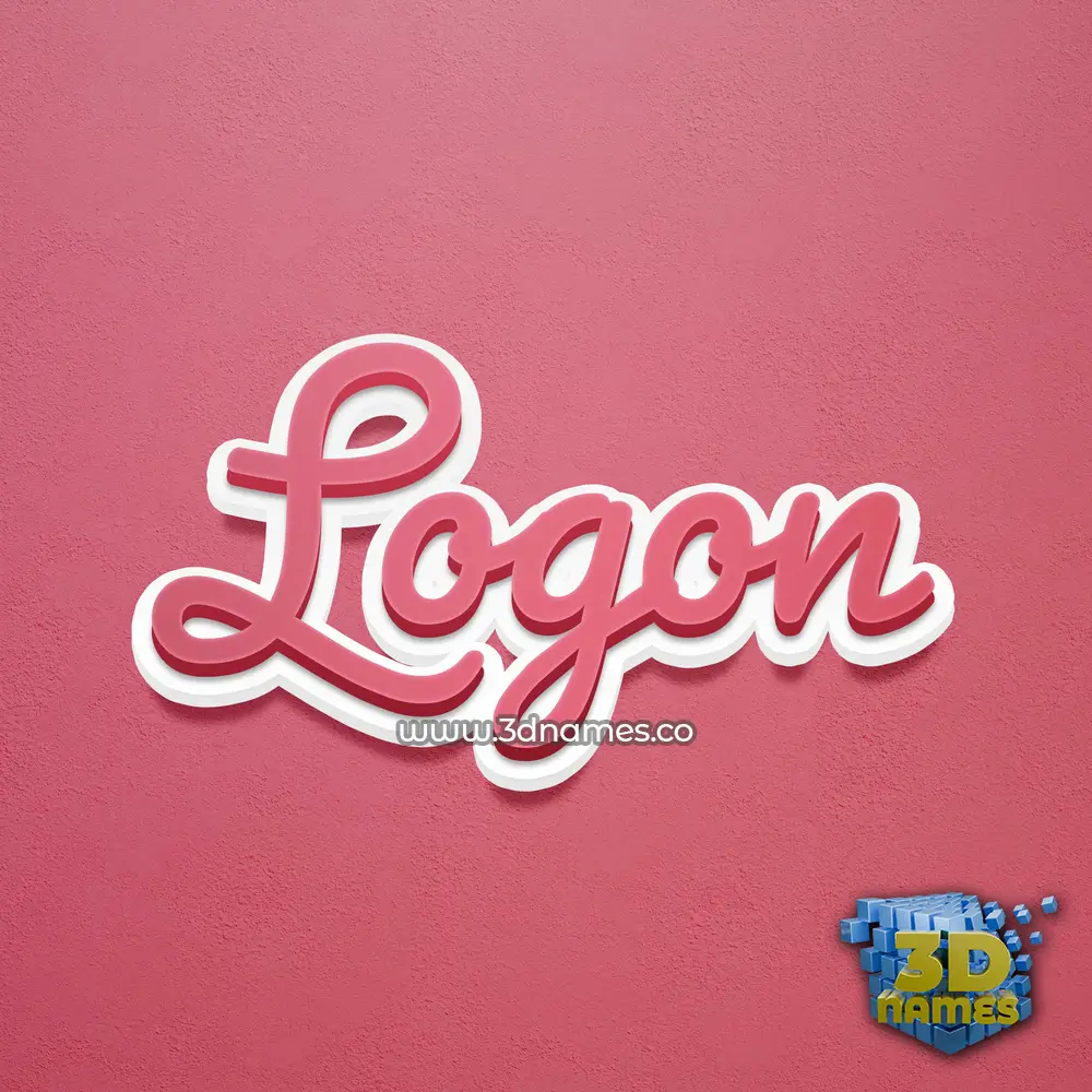 logon in Red Scribble style - 3D name wallpaper