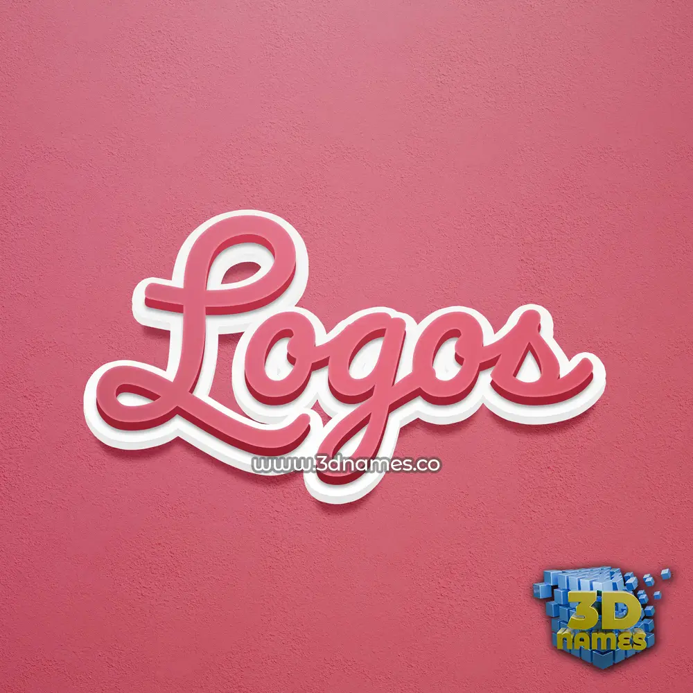 logos in Red Scribble style - 3D name wallpaper