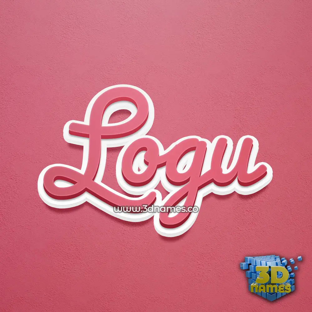 logu in Red Scribble style - 3D name wallpaper