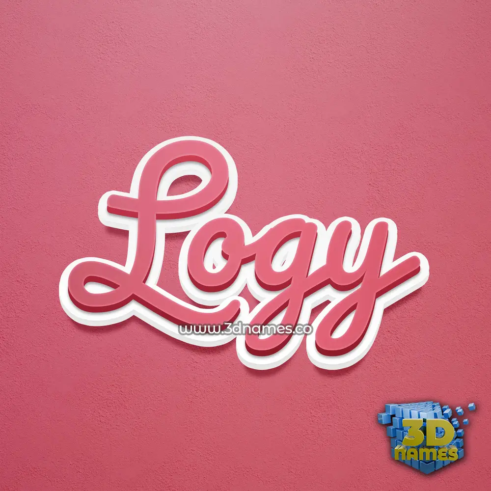 logy in Red Scribble style - 3D name wallpaper