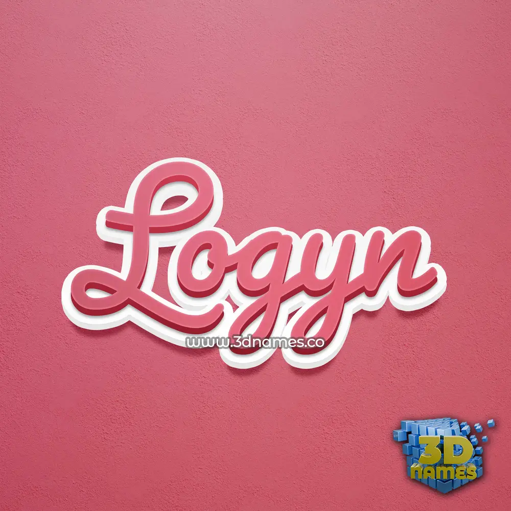 logyn in Red Scribble style - 3D name wallpaper