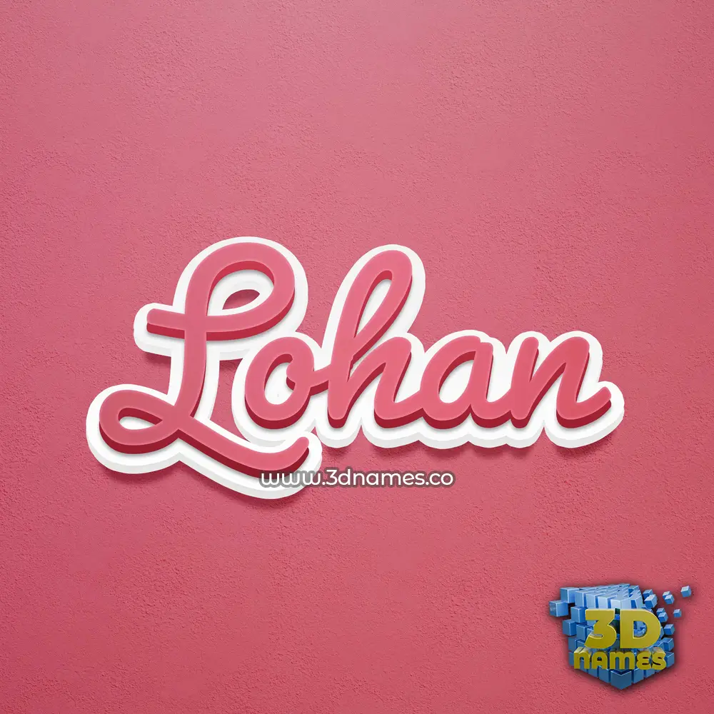 lohan in Red Scribble style - 3D name wallpaper
