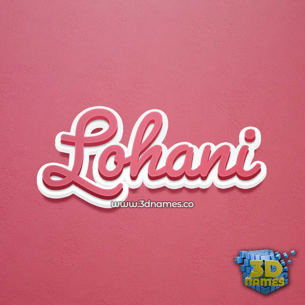 lohani in Red Scribble style - 3D name wallpaper