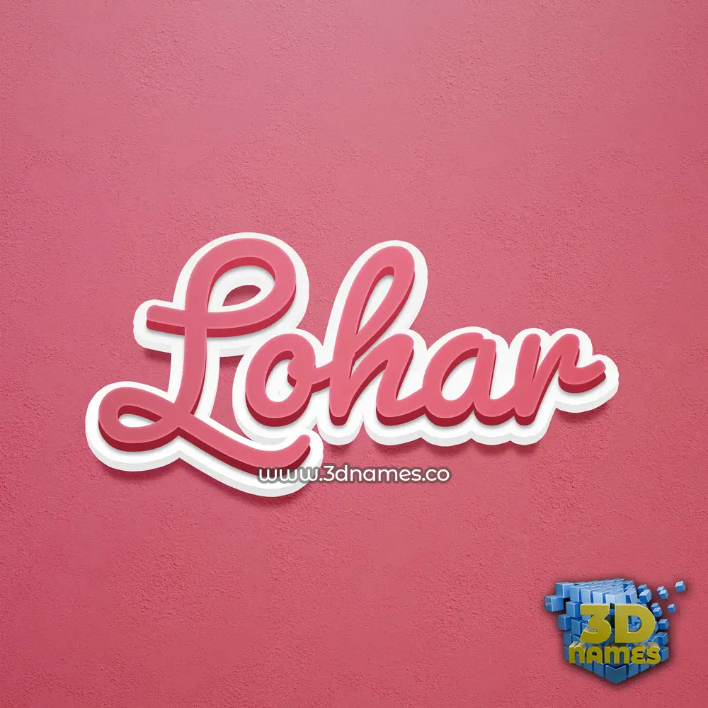 lohar in Red Scribble style - 3D name wallpaper