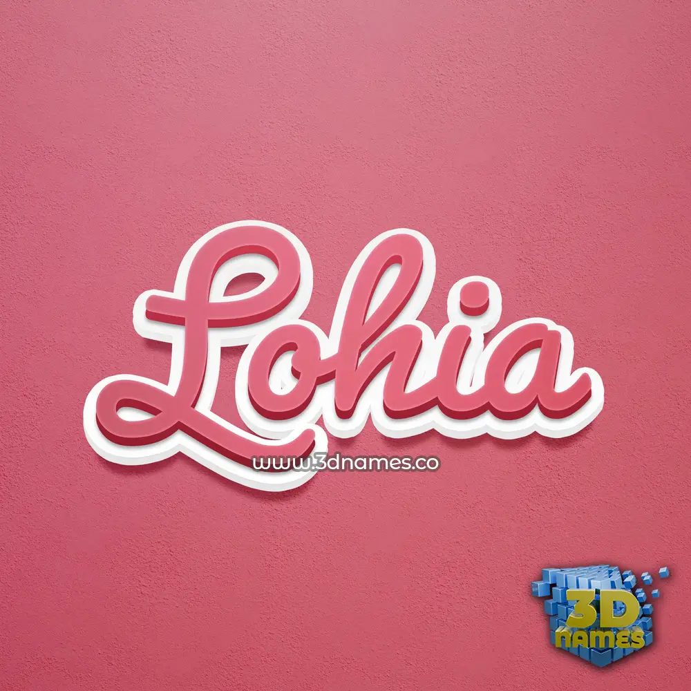 lohia in Red Scribble style - 3D name wallpaper