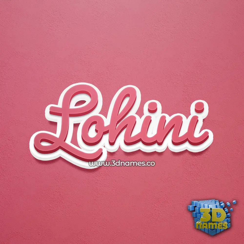lohini in Red Scribble style - 3D name wallpaper