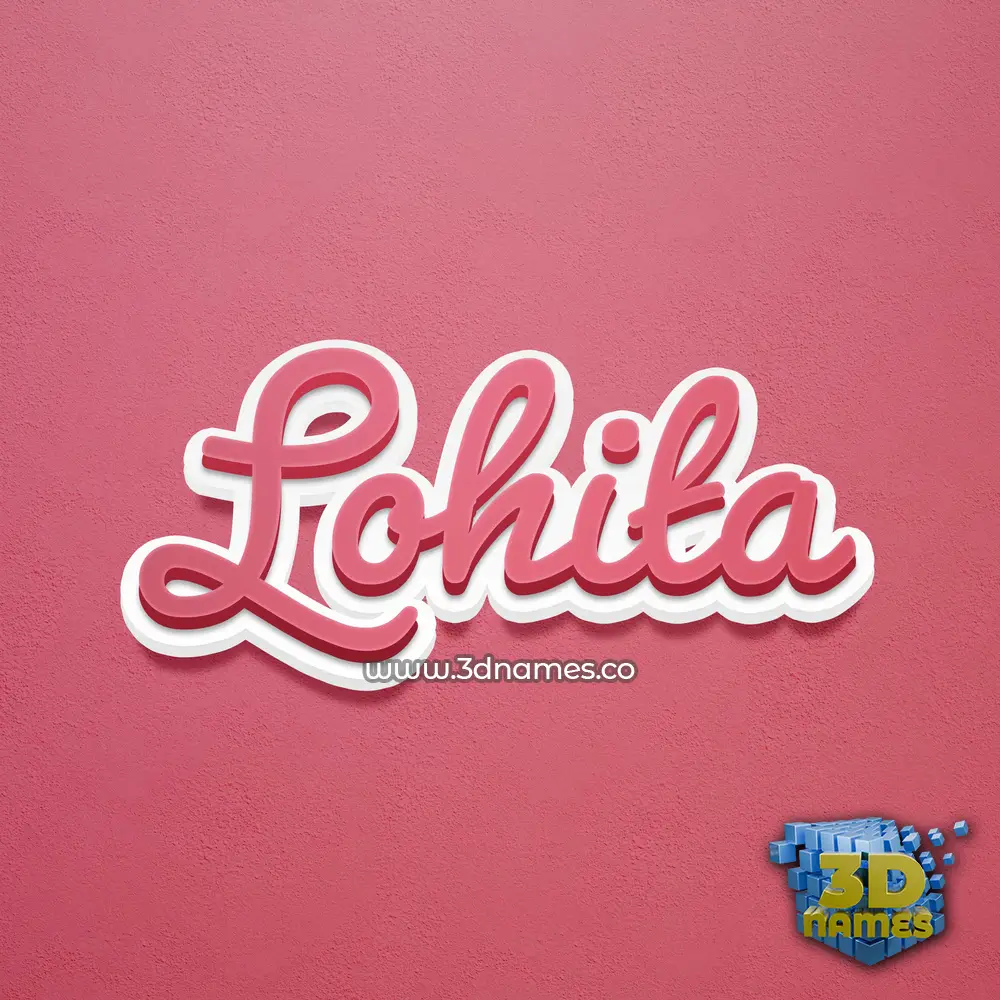 lohita in Red Scribble style - 3D name wallpaper
