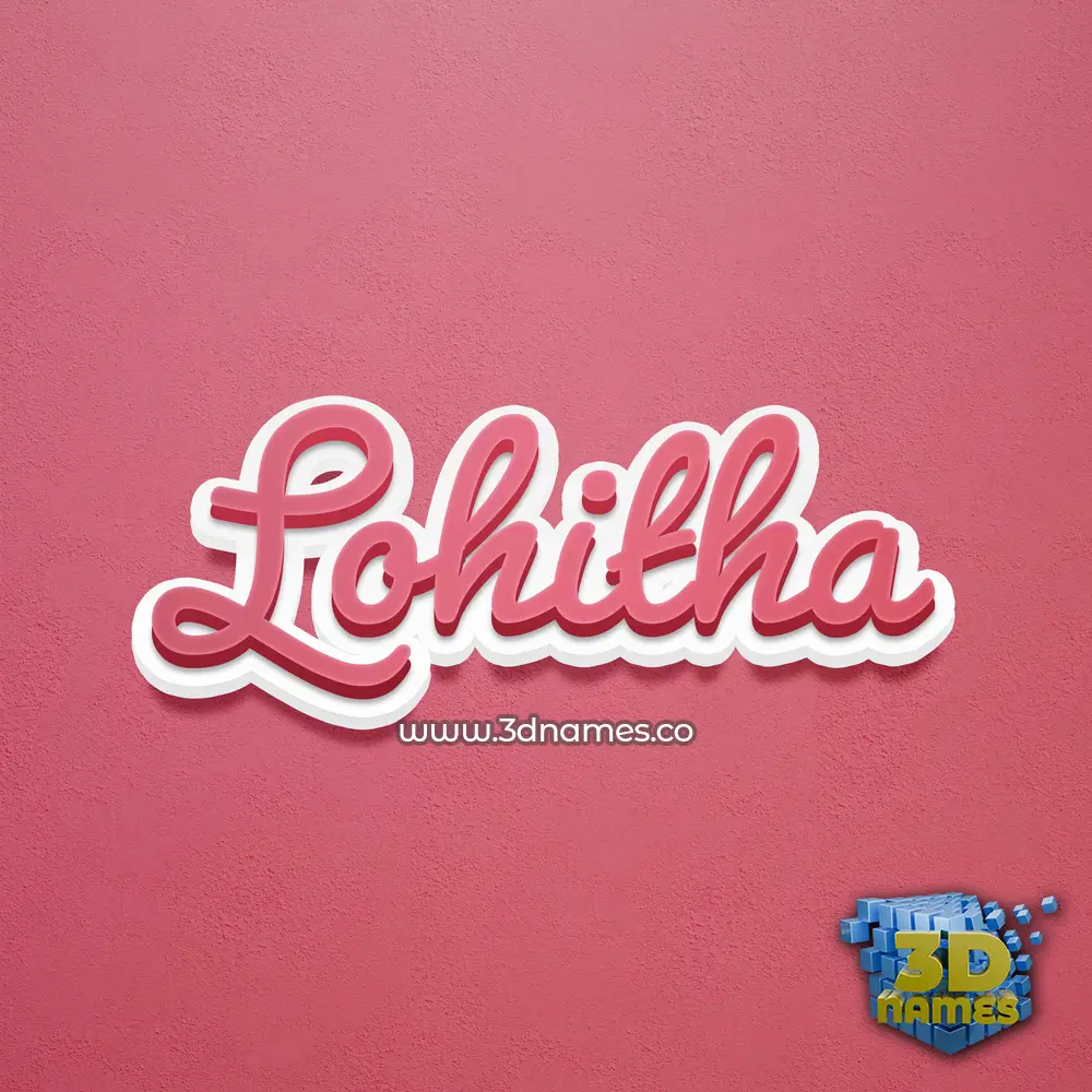 lohitha in Red Scribble style - 3D name wallpaper