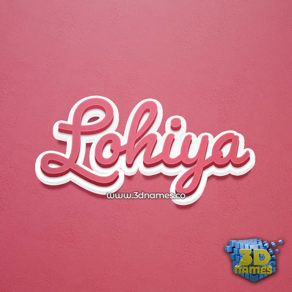 lohiya in Red Scribble style - 3D name wallpaper