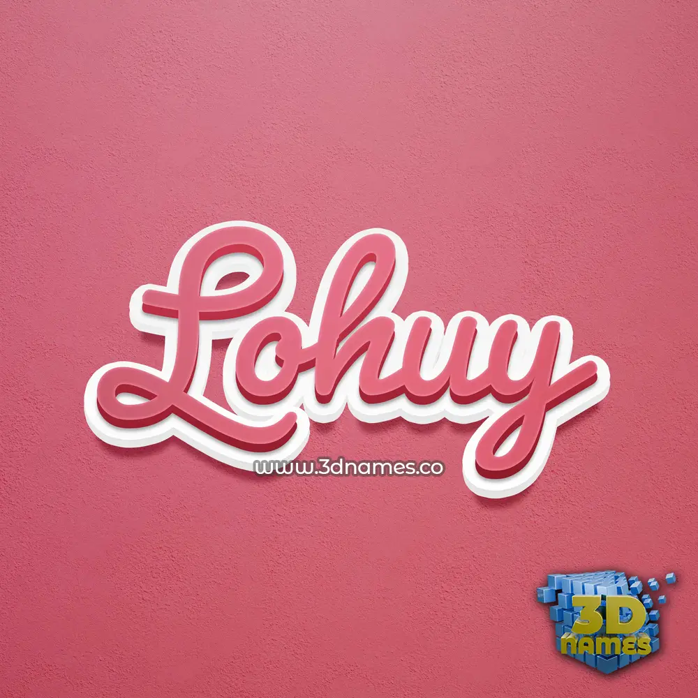 lohuy in Red Scribble style - 3D name wallpaper
